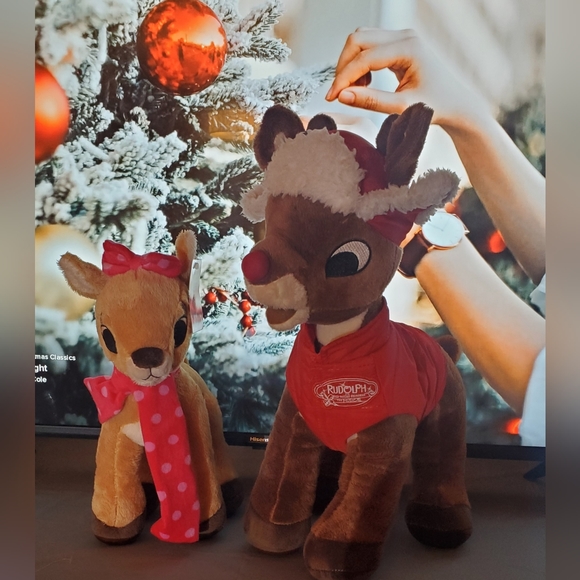 Rudolph and Clarice Reindeer Plush - Picture 2 of 2